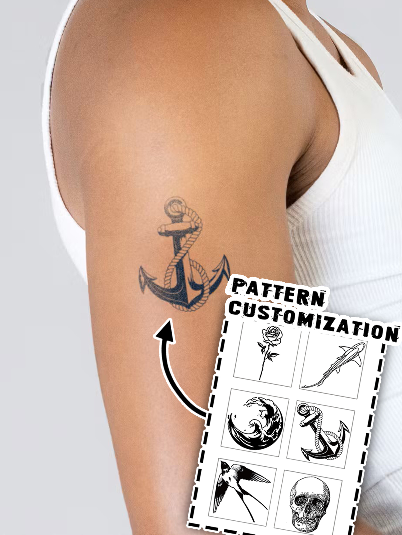 6 Custom Designs – Small Temporary Tattoos